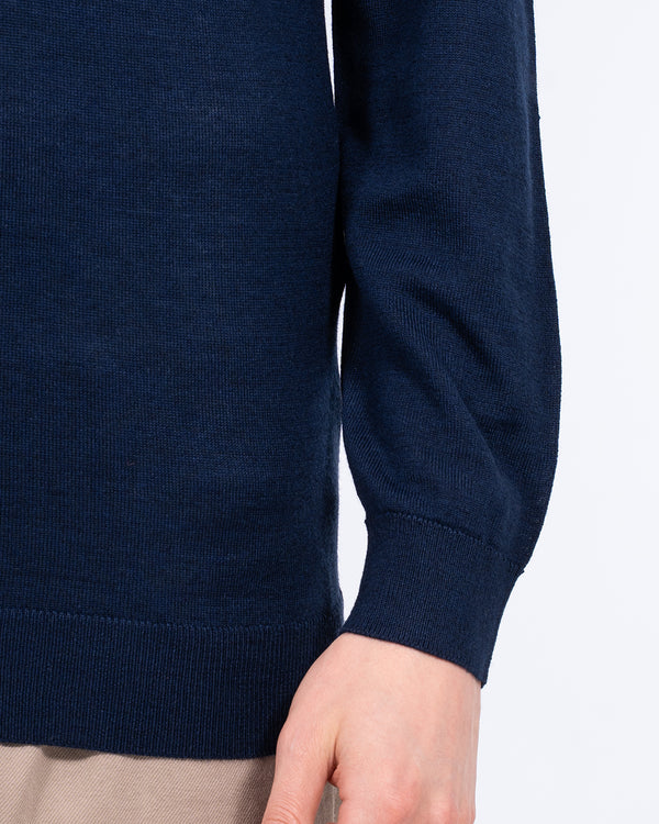2t Merino-Blend-Pullover für große Männer mit Viertelreißverschluss (Navy)