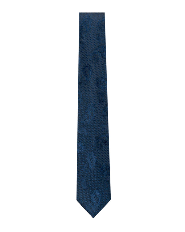 Knightsbridge Extra Long Paisley Tie Set (navy)