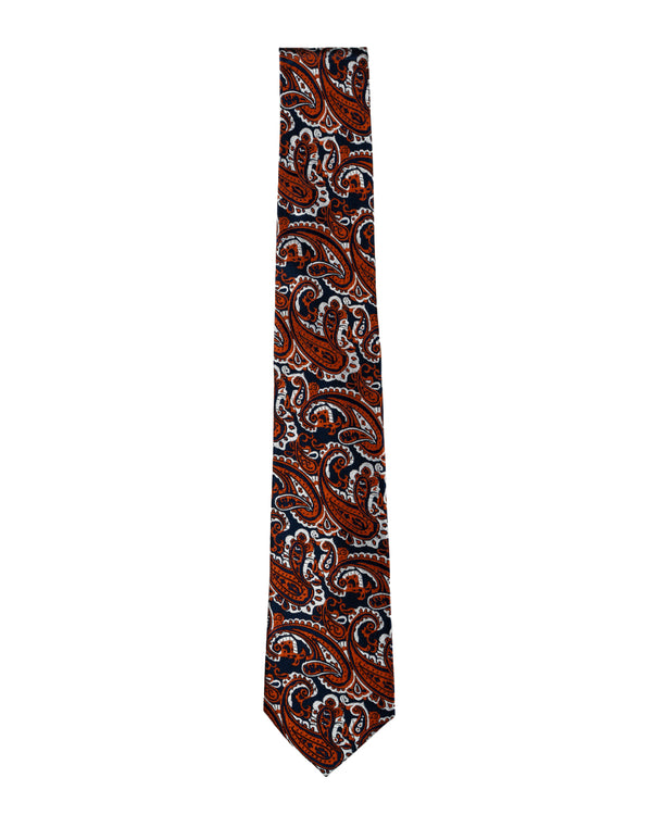 Knightsbridge Extra Long Paisley Tie Set (burnt orange)