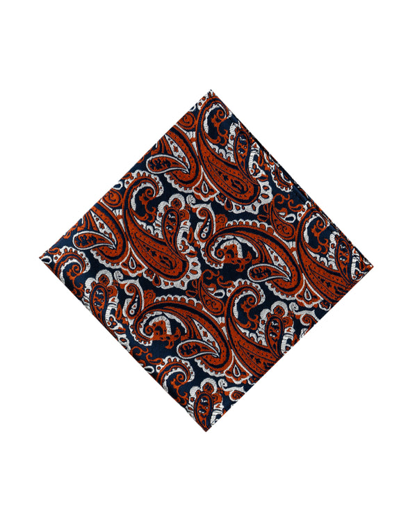 Knightsbridge Extra Long Paisley Tie Set (burnt orange)