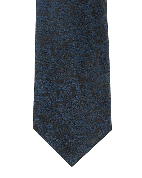 Knightsbridge Extra Lange Paisley Krawatte (navy)