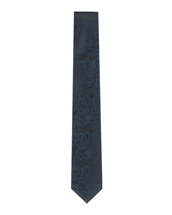 Knightsbridge Extra Lange Paisley Krawatte (navy)