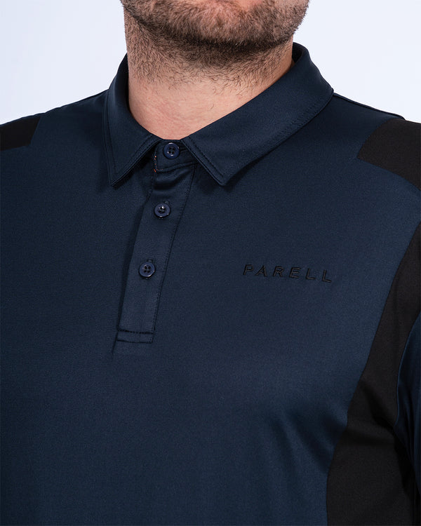 Parell Active Tall Colour Block Golf Polo Shirt (navy)