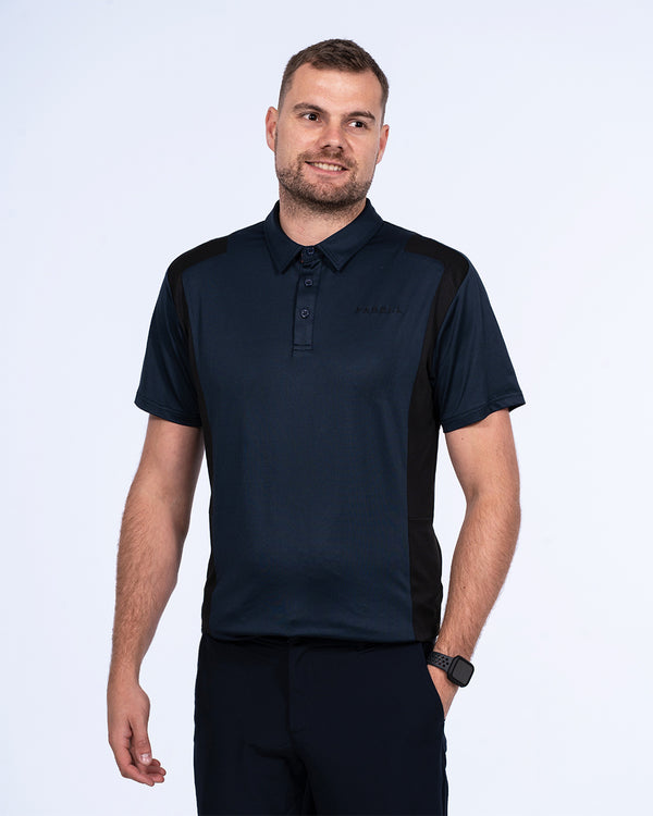 Parell Active Tall Colour Block Golf Polo Shirt (navy)