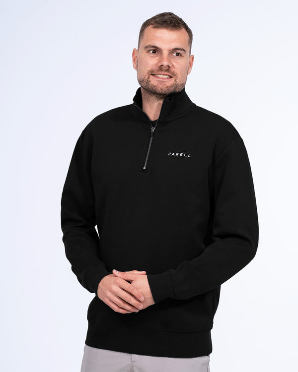 Parell Active Tall Quarter Zip Mid Layer Golf Top (black)
