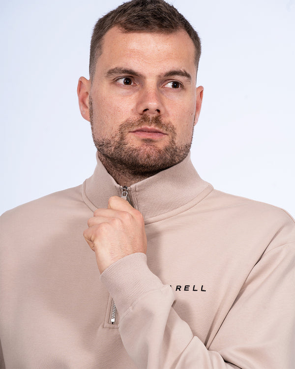 Parell Active Tall Quarter Zip Mid Layer Golf Top (taupe)