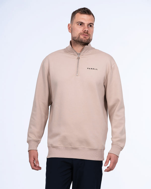 Parell Active Tall Quarter Zip Mid Layer Golf Top (taupe)