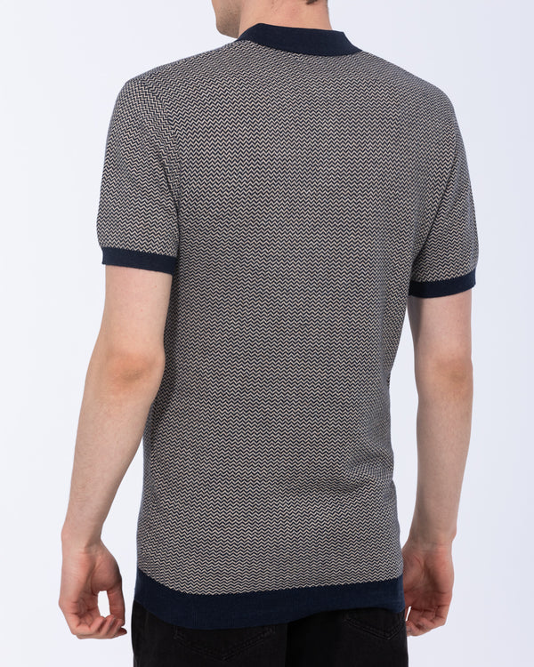 2t Bryce Tall Jacquard Polo (navy/stone)