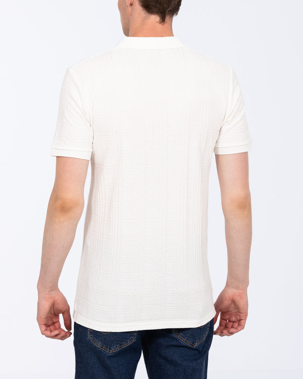 2t Nico Tall Textured Polo Shirt (white pattern)