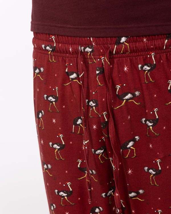 2t Talisman Tall Jersey Pyjama Bottoms (oxblood ostrich)