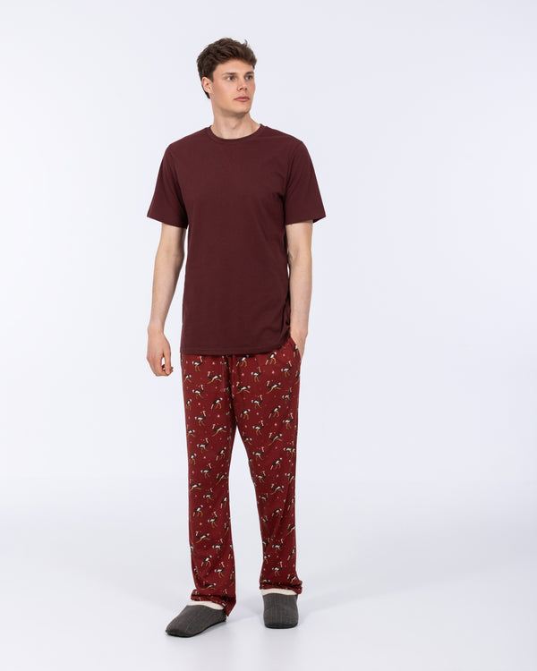 2t Talisman Tall Jersey Pyjama Bottoms (oxblood ostrich)