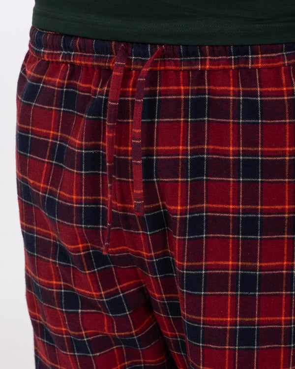 2t Wren Lange Pyjamahose (rot/marine kariert)
