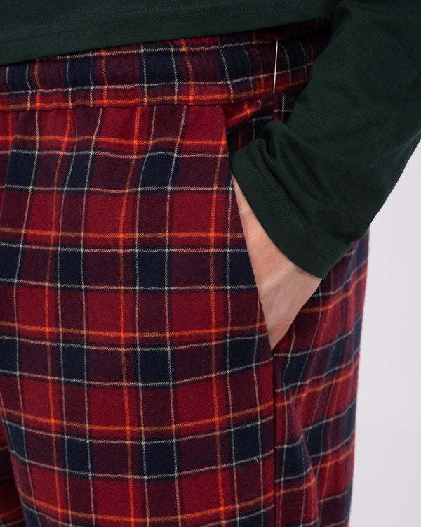 2t Wren Lange Pyjamahose (rot/marine kariert)