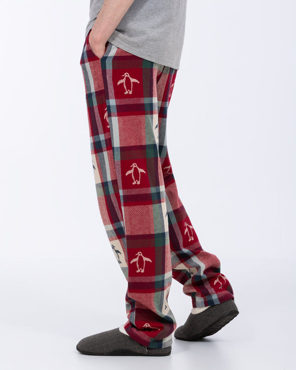 Weihnachtliche Pyjamahose für 2-jährige (Pinguin-Karo)