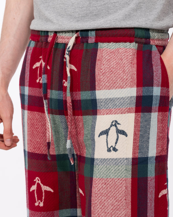 Weihnachtliche Pyjamahose für 2-jährige (Pinguin-Karo)