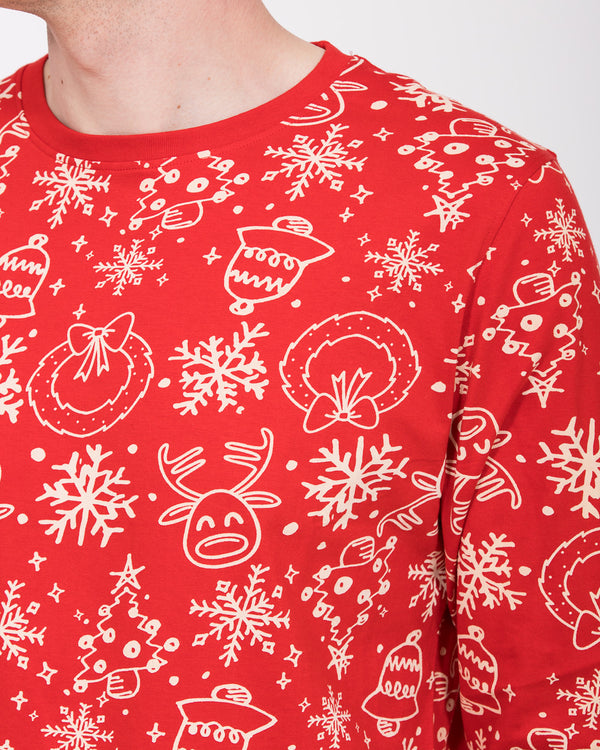 2t Ruben Tall Mens Christmas Pyjama Set (red novelty)