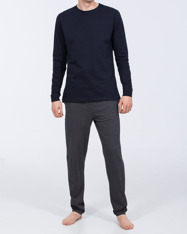 2t Ruben Tall Mens Pyjama Set (burgundy geometric)