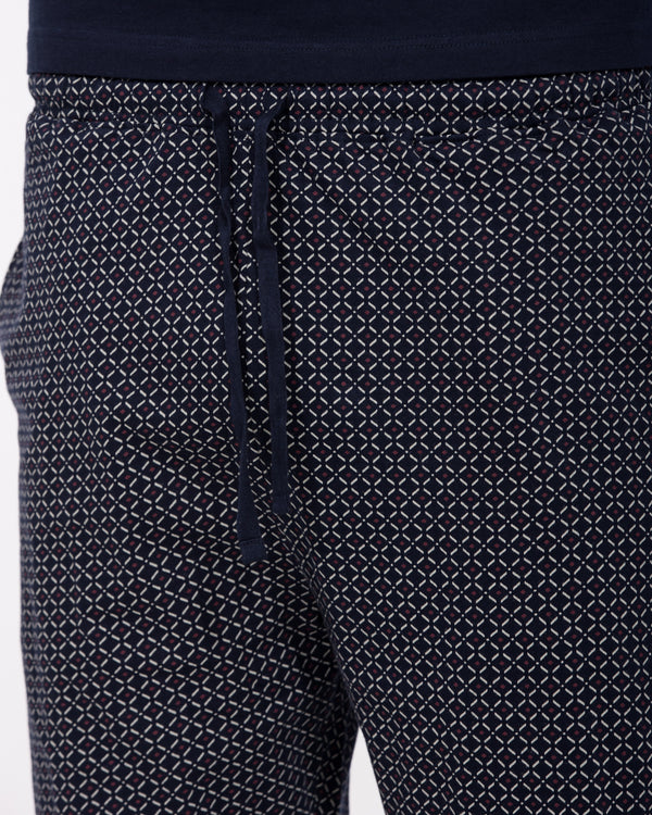 2t Ruben Tall Mens Pyjama Set (burgundy geometric)