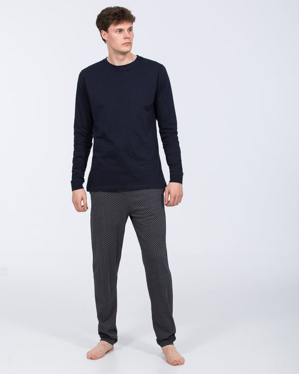 2t Ruben Tall Mens Pyjama Set (burgundy geometric)