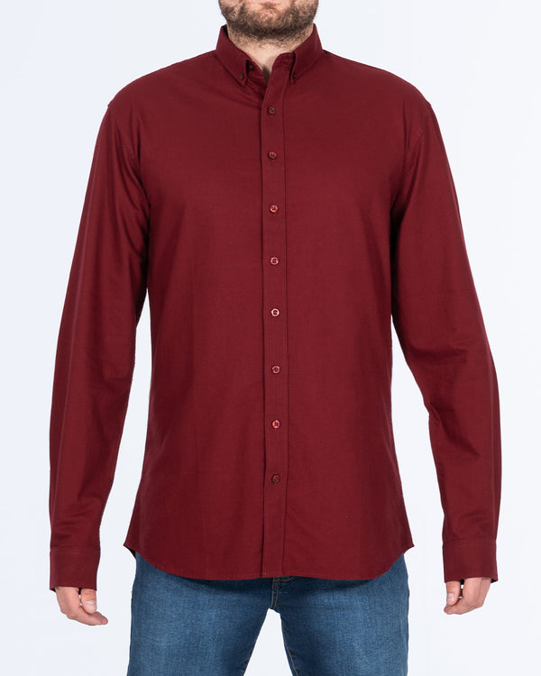 2t Russell Regular Fit Tall Oxford Shirt (burgundy)