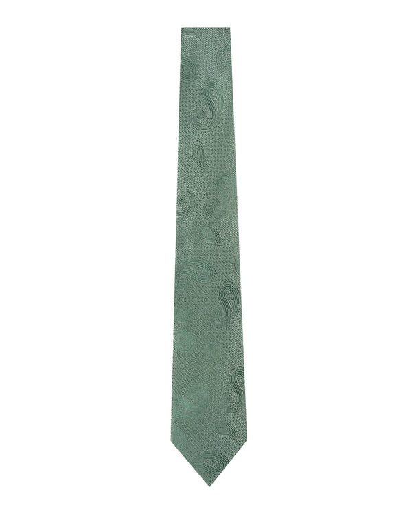 Knightsbridge Extra Long Paisley Tie Set (sage)