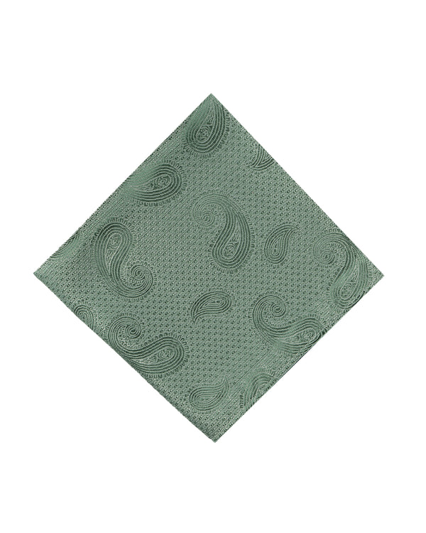 Knightsbridge Extra Long Paisley Tie Set (sage)