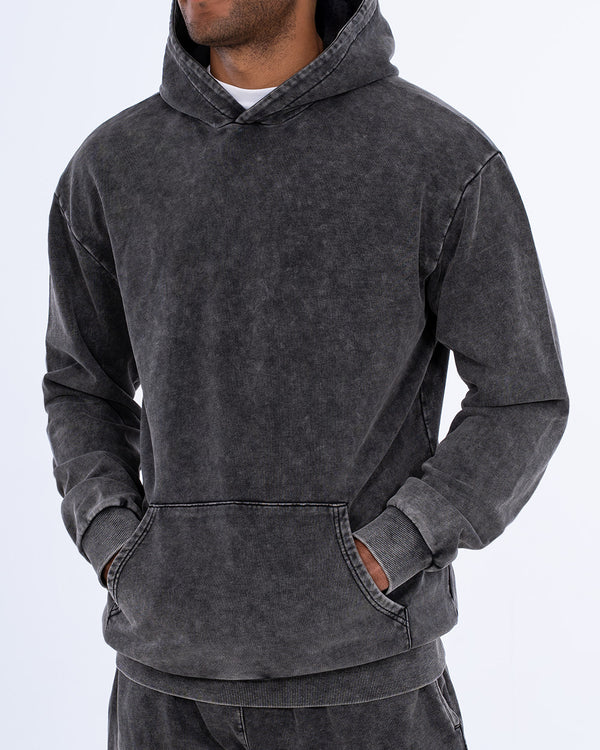 2t Sergio Tall Acid Wash Hoodie (charcoal)