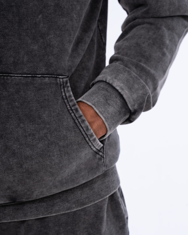 2t Sergio Tall Acid Wash Hoodie (charcoal)