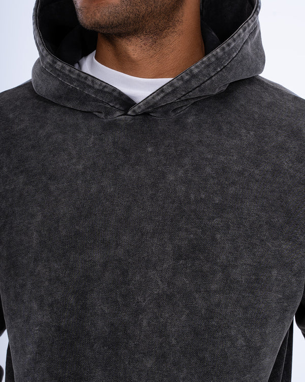 2t Sergio Tall Acid Wash Hoodie (charcoal)