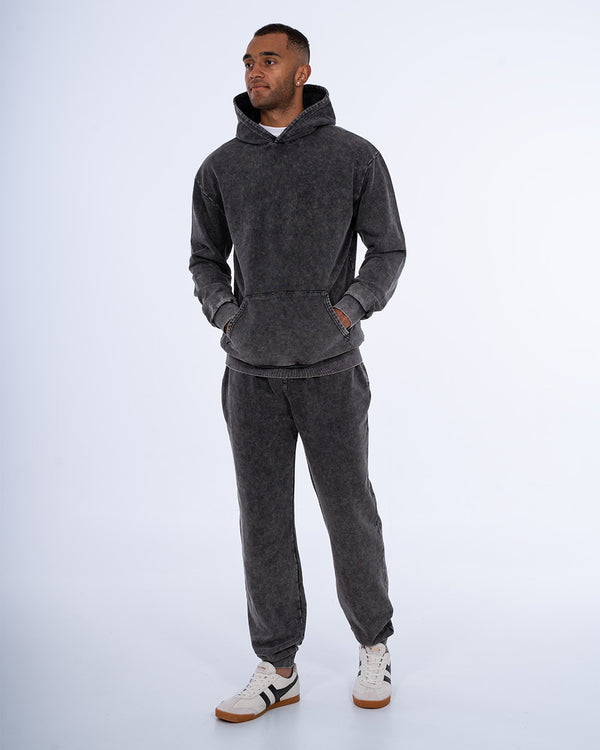 2t Sergio Tall Acid Wash Hoodie (charcoal)