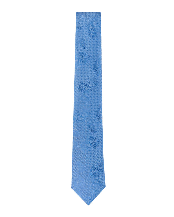 Knightsbridge Extra Long Paisley Tie Set (sky)