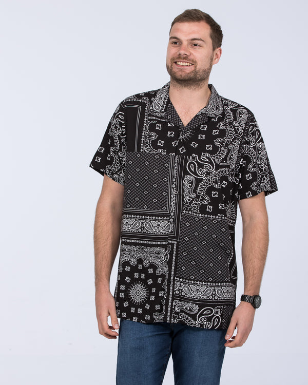 2t Dustin Short Sleeve Tall Revere Shirt (black scarf)