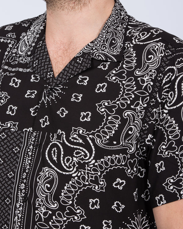 2t Dustin Short Sleeve Tall Revere Shirt (black scarf)