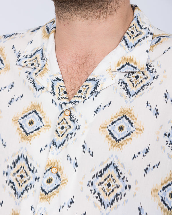 2t Dustin Short Sleeve Tall Revere Shirt (white aztec)