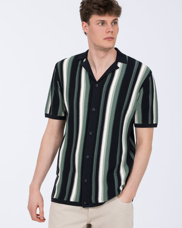 2t Tall Knitted Stripe Shirt (navy)