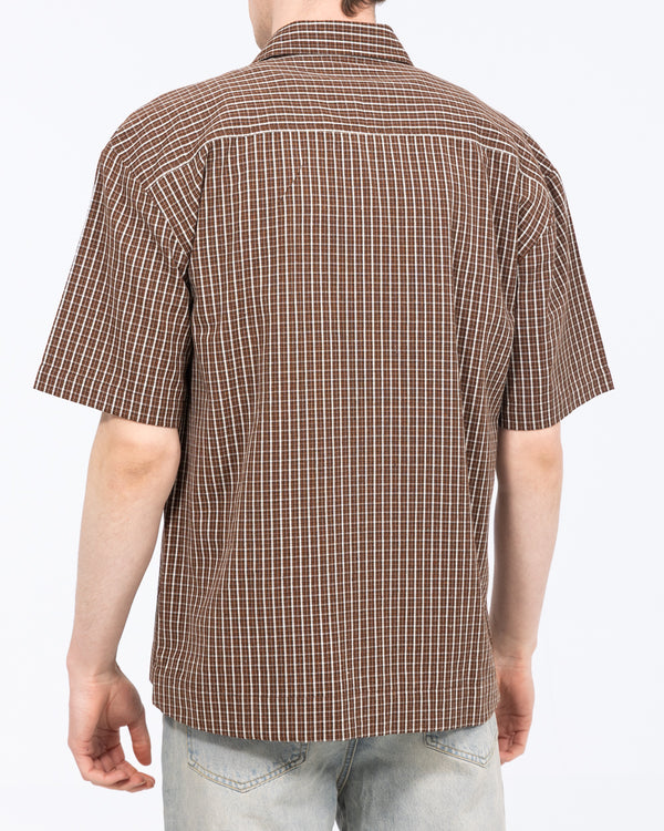 2t Tall Murdo Boxy Short Sleeve Shirt (brown check)