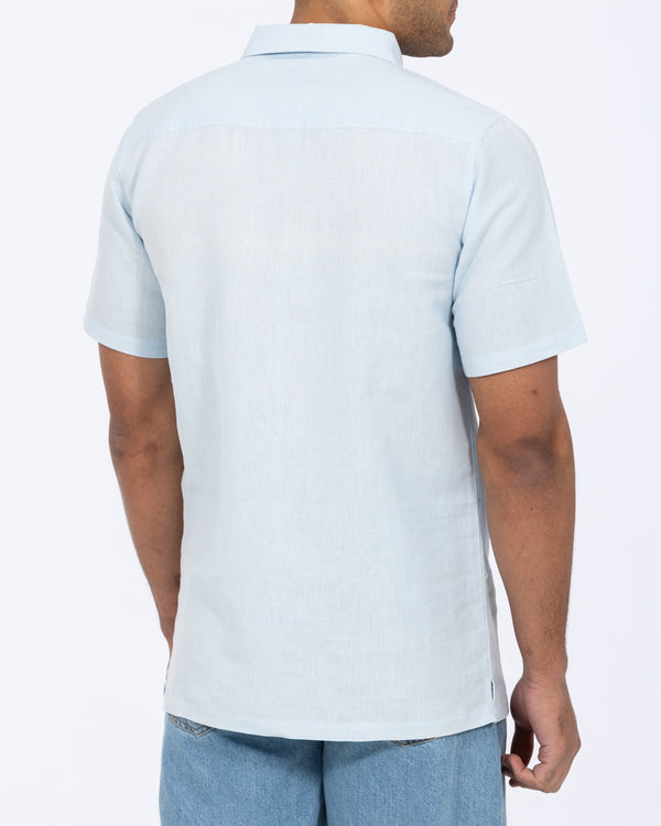 2t Tall Short Sleeve Linen Blend Shirt (pale blue)