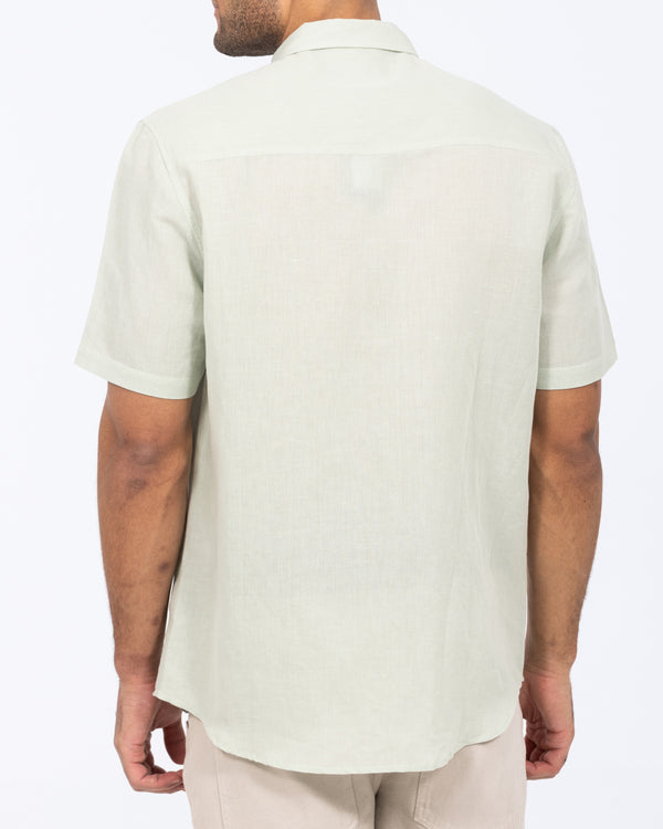 2t großes kurzärmeliges Hemd aus Leinenmischung (Salbei)