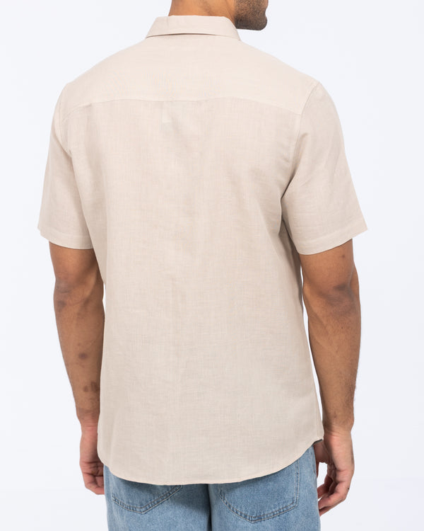 2t Tall Short Sleeve Linen Blend Shirt (stone)