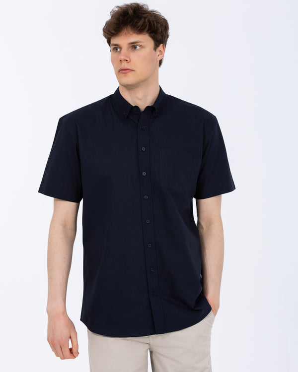 2 Jahre altes, kurzes Oxford-Hemd mit regulärer Passform (marineblau)