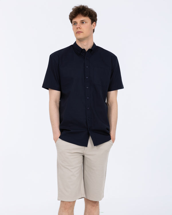 2 Jahre altes, kurzes Oxford-Hemd mit regulärer Passform (marineblau)