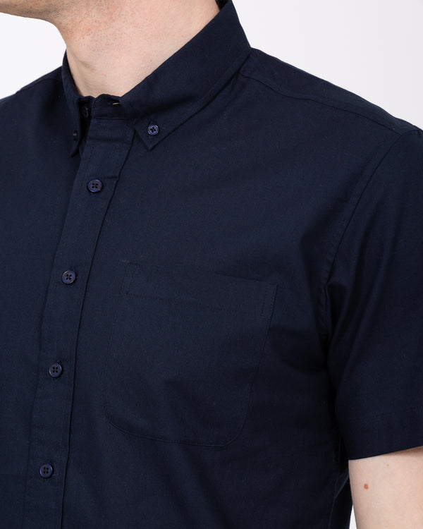 2t Tall Short Sleeve Oxford Slim Fit Shirt (navy)
