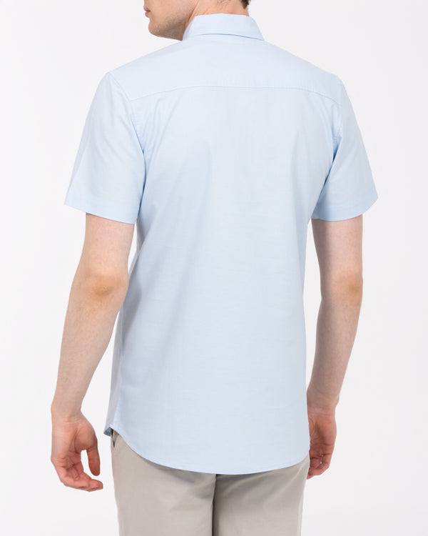 2t Tall Short Sleeve Oxford Slim Fit Shirt (sky blue)