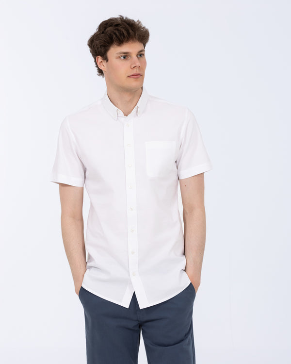 2t Tall Short Sleeve Oxford Slim Fit Shirt (white)