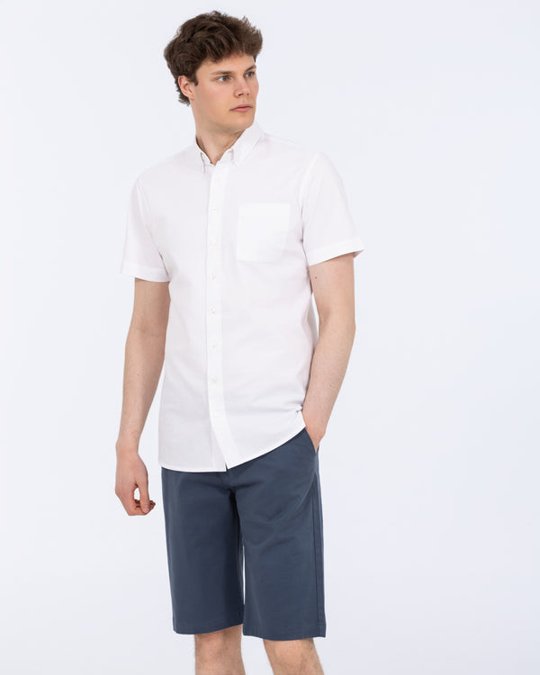 2t Tall Short Sleeve Oxford Slim Fit Shirt (white)
