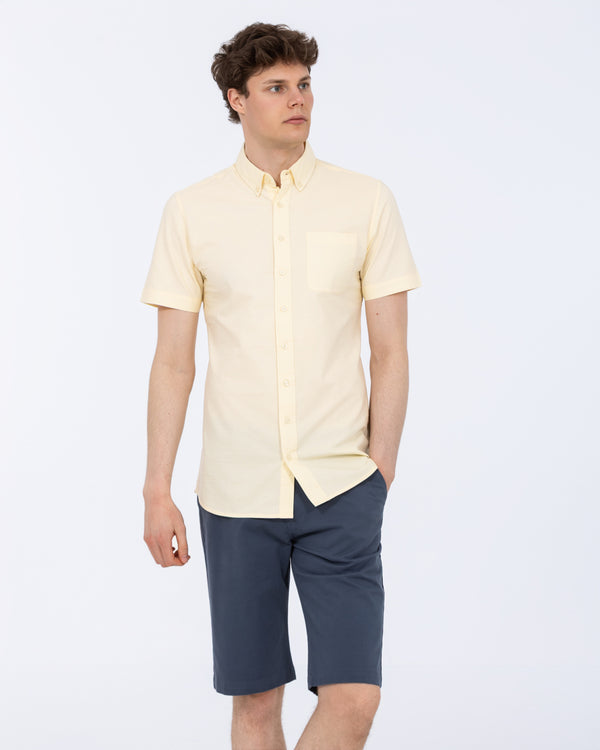 2t Tall Short Sleeve Oxford Slim Fit Shirt (yellow)