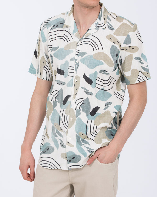 2t Rhodes Hohes Hemd mit Umlegekragen (weißes Muster)