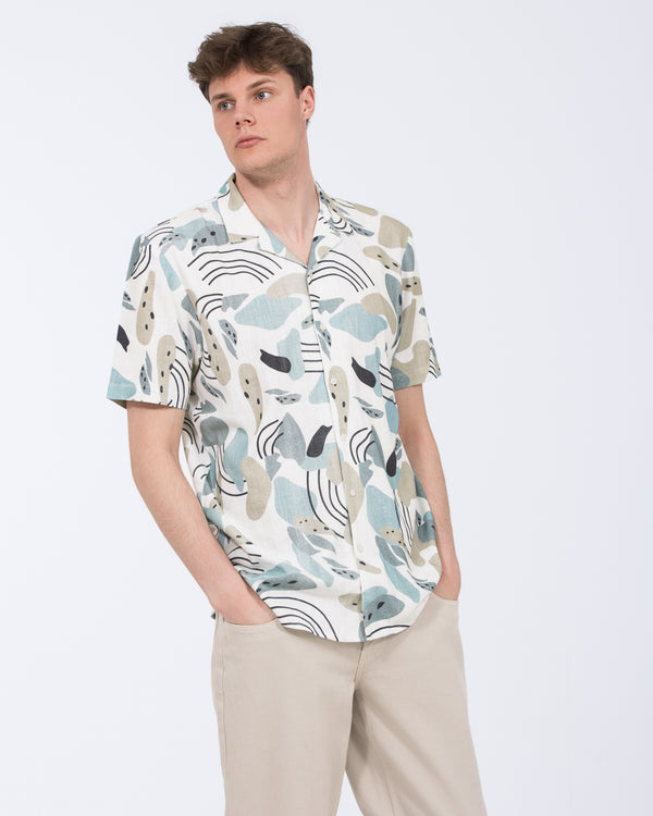 2t Rhodes Hohes Hemd mit Umlegekragen (weißes Muster)