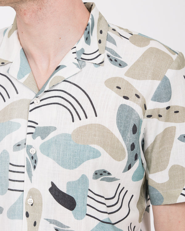 2t Rhodes Hohes Hemd mit Umlegekragen (weißes Muster)