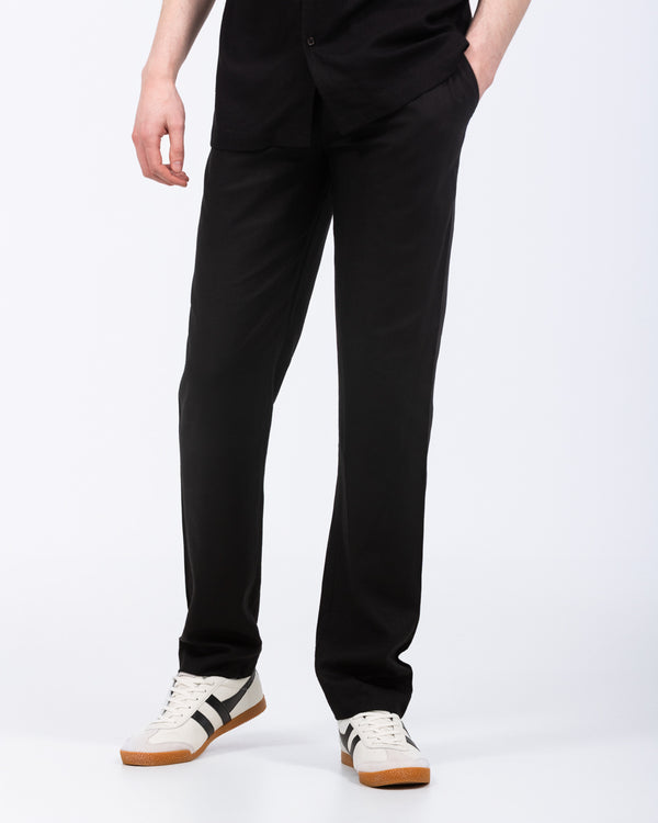 2t Tall Will Linen Blend Pull On Trouser (black)